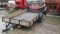 39-9 - 12 FT AMO SINGLE AXLE TRAILER WITH GATE, GOOD TIRES, GOOD FLOOR, AND LIGHTS