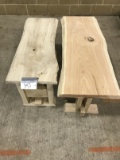 79-1 - (2) WOOD LIVE EDGE BENCHES