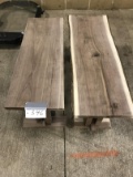 79-1 - (2) WOOD WALNUT BENCHES