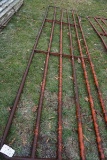 51-3 - RED 16 FT PIPE GATE (WITH RUST); 51-4 - RED 14 FT PIPE GATE (WITH RUST)