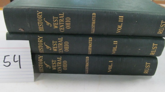 (3) Volume Set: History Of West Central Ohio, C. 1934 By Orton G. Rust, Historical Publishing Compan