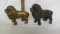 (2) cast iron lion banks