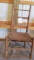 Early hickory Shaker-style chair w/shawl bar & woven splint seat