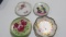 (4) small size hand painted plates (1 with damage)