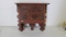 Walnut Victrola 2-drawer clock shelf w/carved decoration