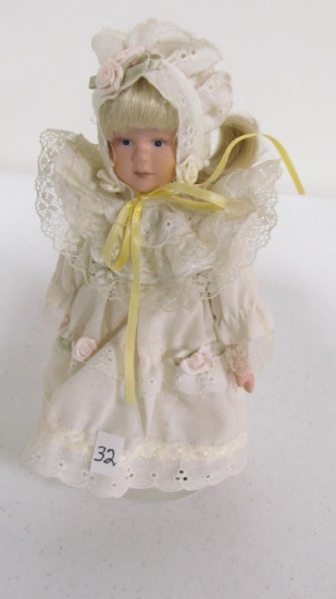 8" Bisque doll with painted eyes
