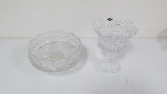 (2) crystal compote dishes