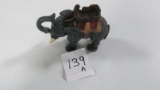 #139A Cast iron elephant mechanical bank 7” x 5”