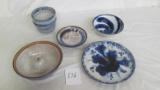 (5) comtemporary pottery pieces - signed by Carlie Tart 2000