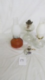 (4) decorative kerosene lamps