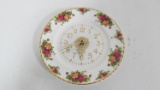 Old Country Rose plate clock 1962 10.5