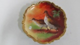 Handpainted artist signed (Puisoy) plaque: Game Birds