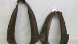 (2) leather horse collars (rough condition)