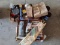 Assortment Of Caulk, Steel Wool, Brushes, Chair Webbing, Advertising Oil Cans And Misc Tools