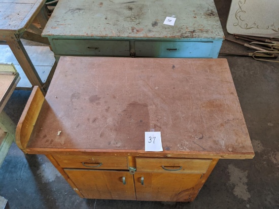 2-drawer And Double Door Cabinet Bench - 40"x25"x36.5"; Two-drawer W/single Shelf Bench - 71"x23.5"x