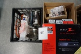 Grease Gun, Tape, Mini Air Compressor, (2) Zenith Digital Tv Tuner Converter Boxes, Misc Oil, And Rc
