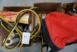 (2) Sets Of Jumper Cables, Heat Lamp, Earthway Ev-n-spred Grass Seeder, Paint Brushes, Hedge Trimmer