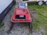 1979 Yamaha 340 Enticer Snowmobile With Fiberglass Front Shield, Dent On Front, Back Flap