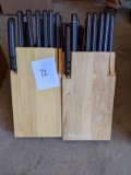 (2) Ronco Knives In Knife Blocks, (22) In One Set And (23) In The Second Set