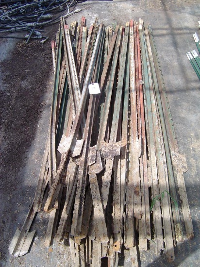 PILE APPROXIMATELY (48) 78" METAL FENCE POSTS