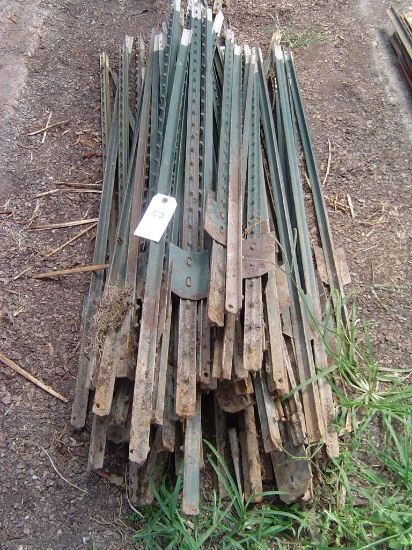 PILE APPROXIMATELY (45) 66" METAL FENCE POSTS