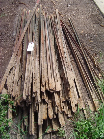 PILE APPROXIMATELY (55) 78" METAL FENCE POSTS