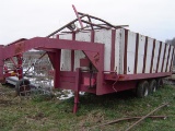 Gooseneck 15' utility dump trailer with tri-axle f