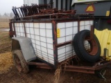 Single axle bumper hitch trailer full of steel hog
