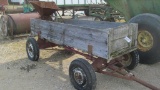 21-8 ANTIQUE TAILGATE SPREADER ON WOOD WAGON