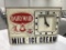 DAIRY MADE MILK & ICE CREAM ADVERTISER CLOCK BY THE COUNTRYMAN INCORPORATED