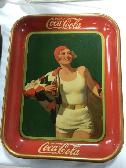 1930 COCA COLA TRAY BY THE AMERICAN ARTWORKS, COSHOCTON, OH - RIM CHIPS, OV