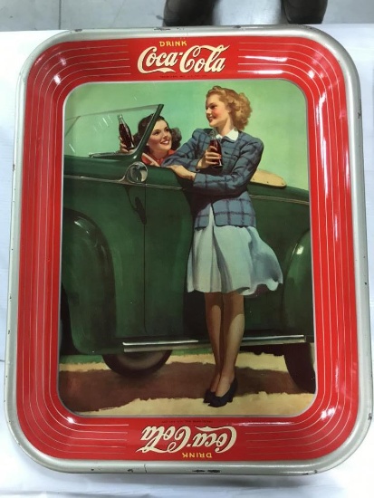1942 COCA COLA TRAY BY THE AMERICAN ARTWORKS, COSHOCTON, OH - FEW SCRATCHES