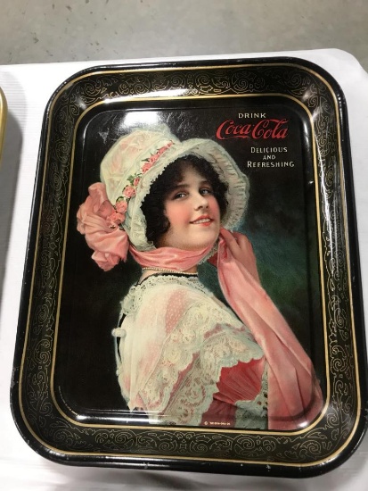 1914 COCA COLA TRAY BY THE PASSAIC METAL CO., NEW JERSEY - OVERALL CRAZING