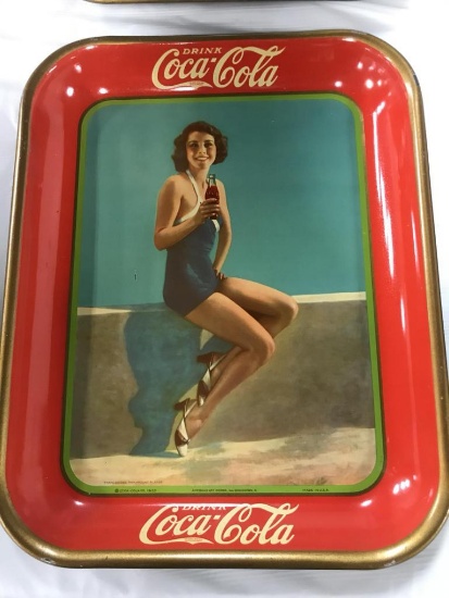 1933 COCA COLA TRAY BY THE AMERICAN ARTWORKS COSHOCTON, OH, FEATURING FRANC