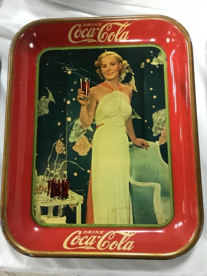 1935 COCA COLA TRAY FEATURING MADDE EVANS BY THE AMERICAN ARTWORKS, COSHOCT