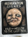 1930s ADMIRATION CIGARS PLASTER WALL HANGING SIGN - SMALL AMOUNT OF PAINT L