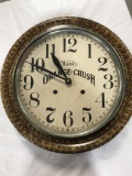 WARD'S ORANGE CRUSH CLOCK BY THE E. INGRAHAM CO., BRISTOL, CONN WITH PAINT