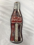 1950s FRENCH CANADIAN COCA COLA BOTTLE FORMED TIN THERMOMETER - 16.5