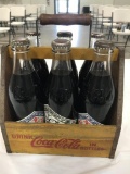 1941 WOOD COCA COLA BOTTLE CARRIER WITH (6) BOTTLES