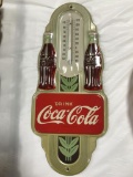 1941 DOUBLE BOTTLE COCA COLA THERMOMETER - BROKEN THERMOMETER BULB