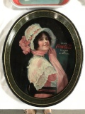 1914 COCA COLA OVAL SERVING TRAY - SOME CRAZING AND SCRATCHES