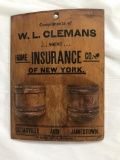 W.L. CLEMANS INSURANCE AGENCY, CEDARVILLE & JAMESTOWN (OH), WOOD DOUBLE MAT
