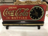 RARE 1930s REVERSE ON GLASS COCA COLA CASH REGISTER TOP ELECTRIC CLOCK - SO