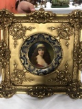 EARLY 1900s VIENNA ART COCA COLA TRAY FRAMED IN ORNATE GILDED FRAME - 18.5