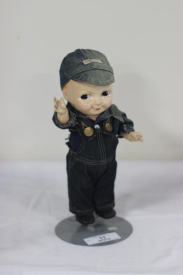 BUDDY LEE COMPOSITION DOLL, 14" TALL
