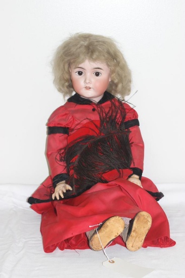 QUEEN LOUISE GERMAN BISQUE DOLL, 31" TALL