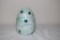 FENTON HANGING HEART PATTERN ART GLASS EGG, BY DAVE FETTY, 4.5