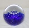 FENTON GENTILE GLASS PAPERWEIGHT W/MASONIC LODGE SYMBOL (SULFIDE)