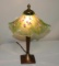 FENTON LAMP, HANDPAINTED BY M. CAPLINGER, 12