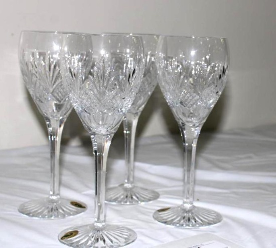 WATERFORD CRYSTAL -(4) STEMMED GLASSES